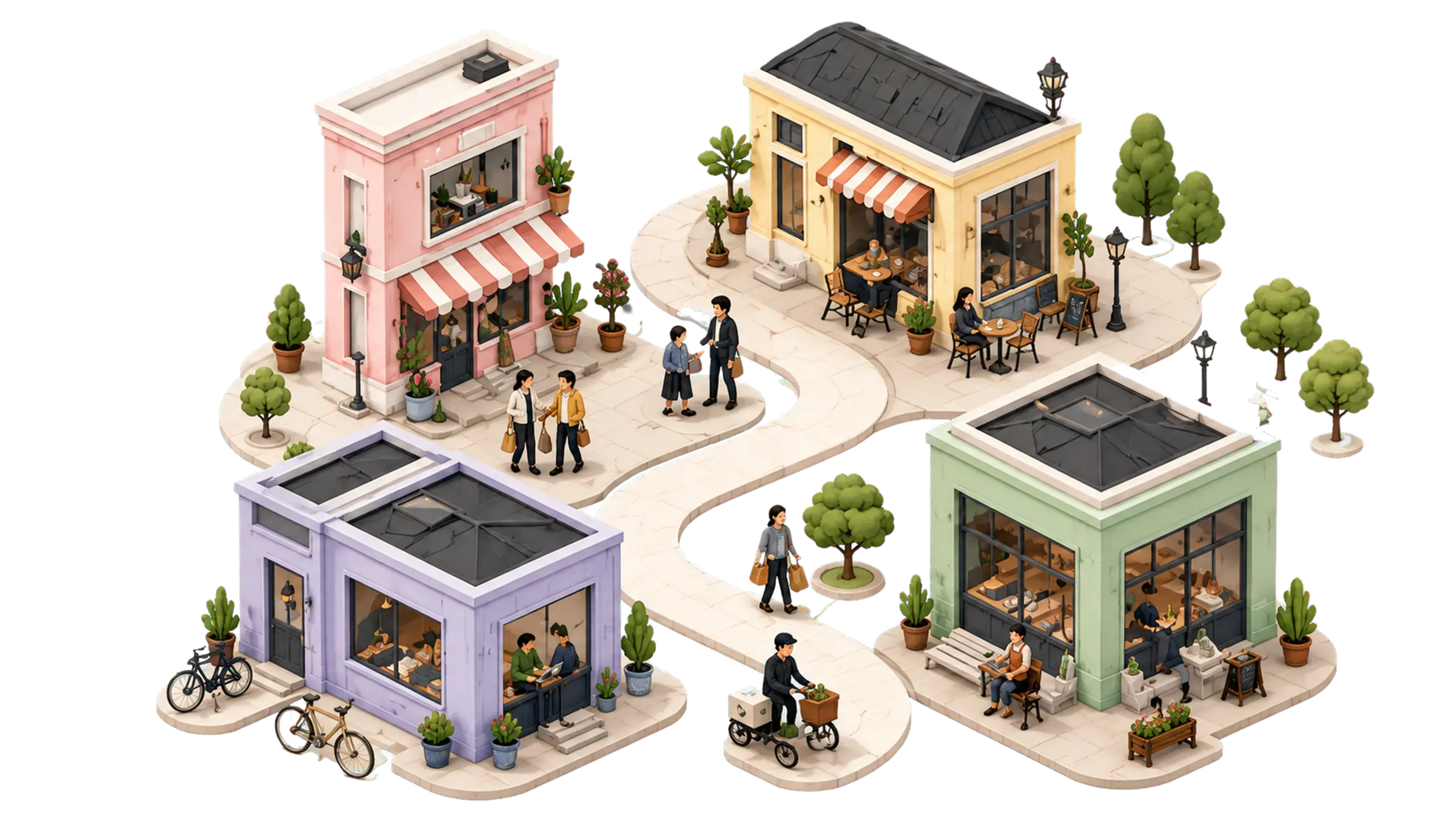 A miniature town bringing together local shops and craftspeople